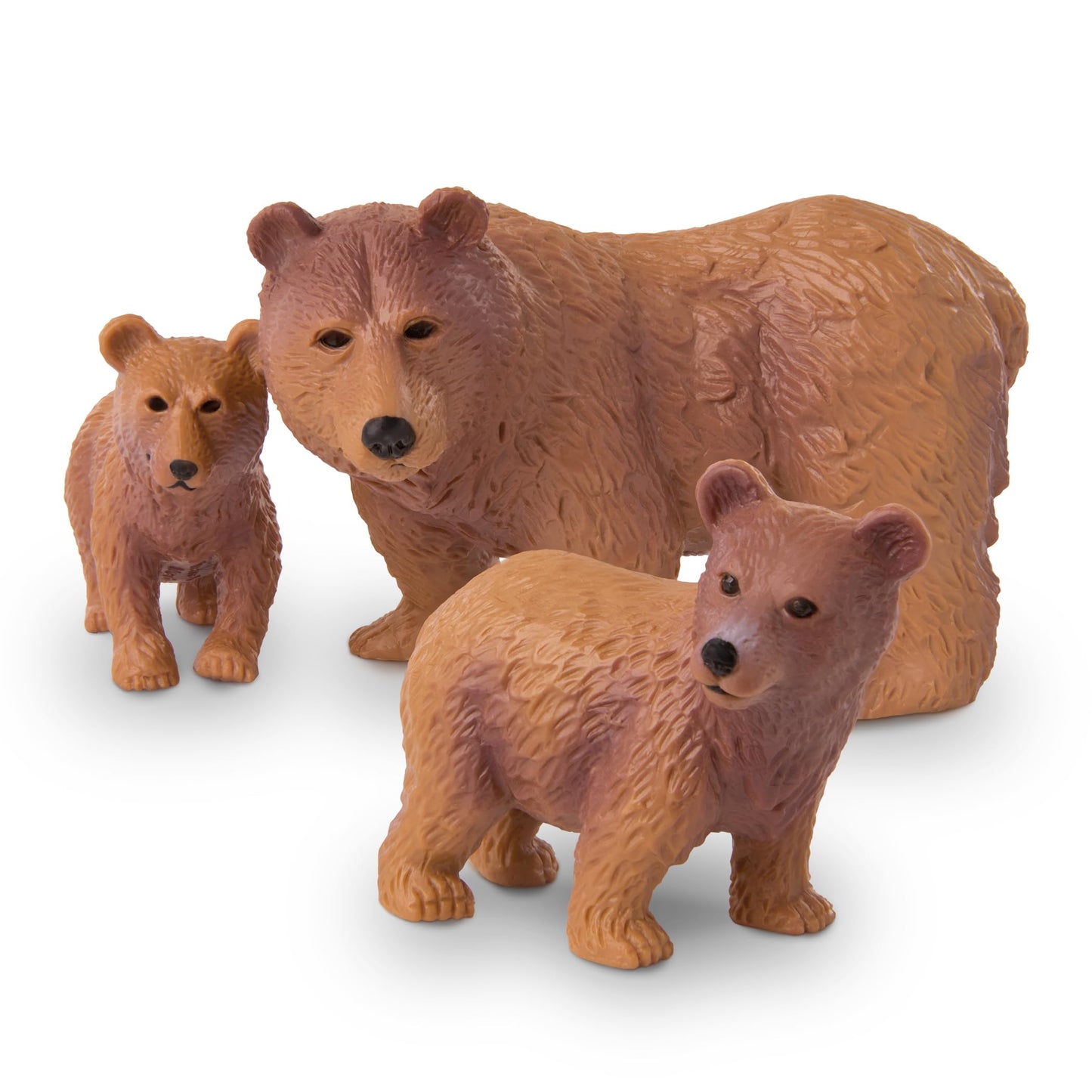 Terra By Battat – 4 Pcs Brown Bear Family Set – Realistic Plastic Animal Figurines – Zoo Animal Toys For Kids And Toddlers 3+