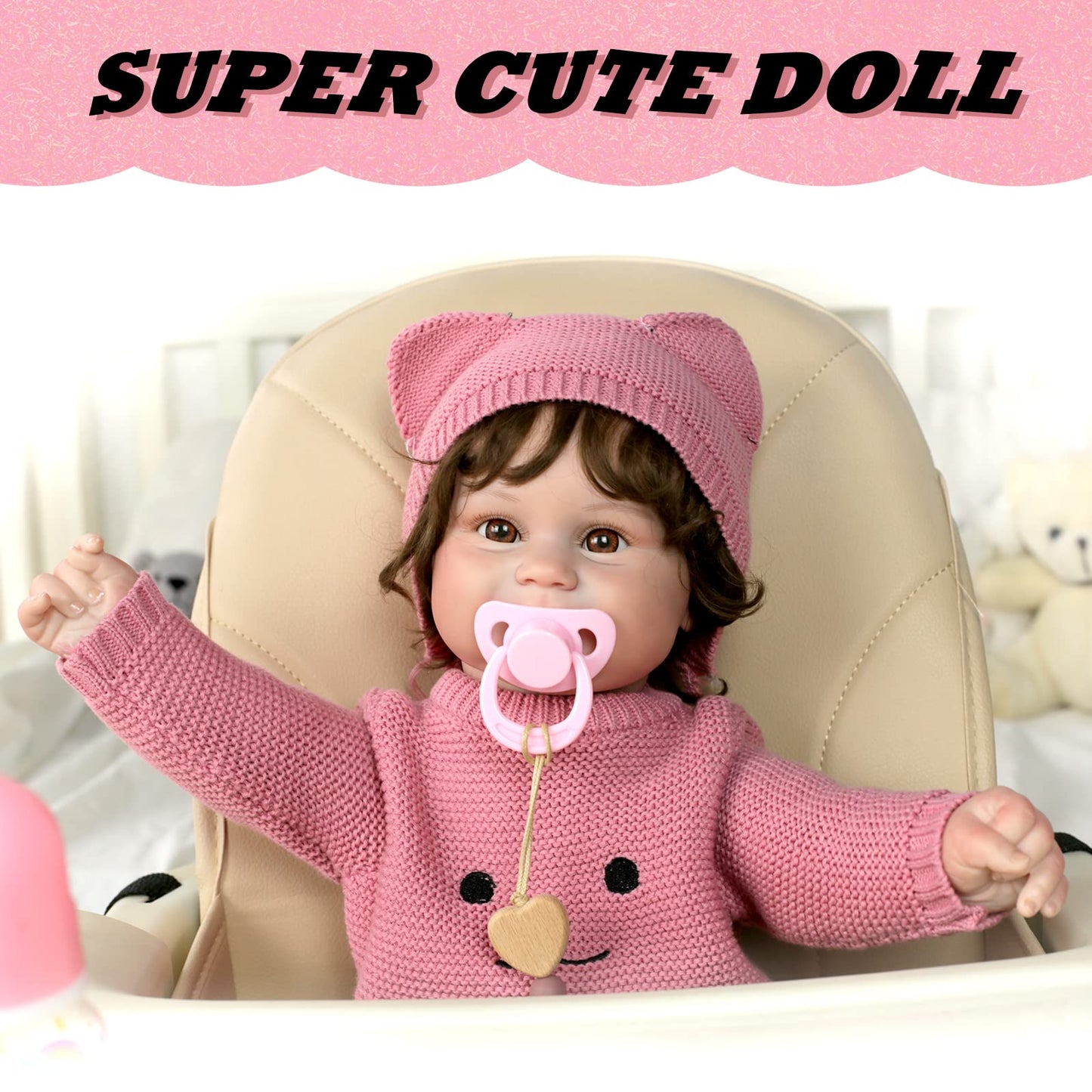 Reborn Baby Dolls 18 Inch Realistic Newborn Reborn Girl Baby Doll with Doll Clothes & Accessories Best Birthday Set for Girls Ag