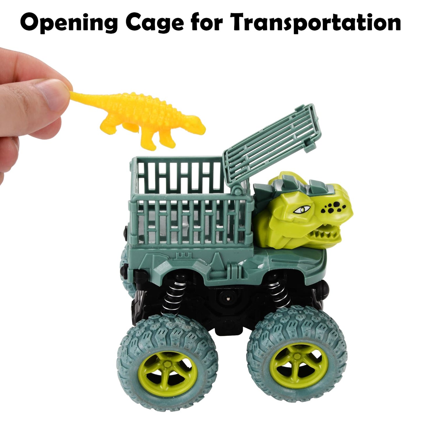 Beestech Dinosaur Toys for 2 3 4 5 Year Old Boys, Push & Pull Friction Powered Dinosaur Monster Truck Vehicles for Toddlers Pres