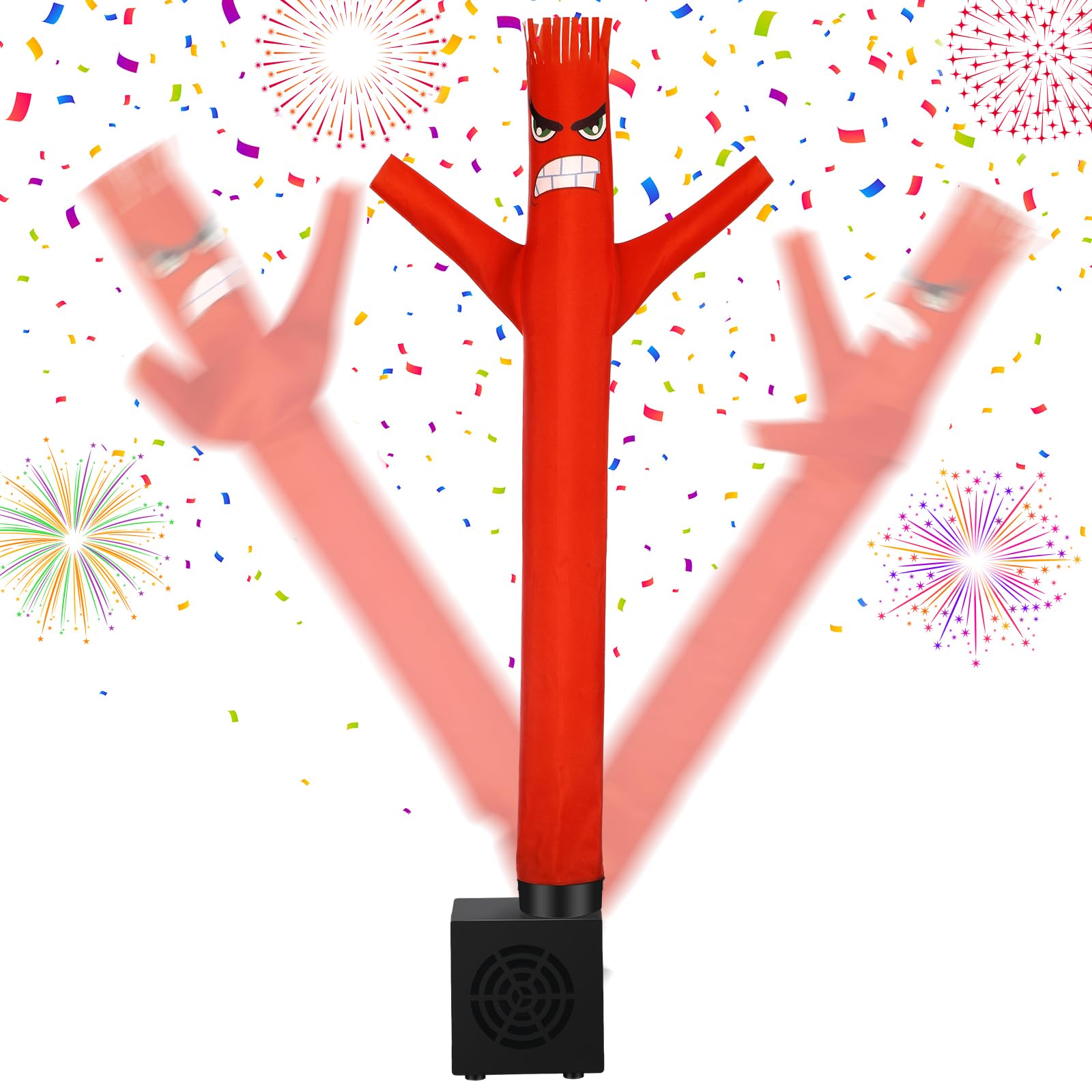 Poen Easter Mini Inflatable Tube Man Gag Funny Gift For Kids Wacky Waving Inflatable Tube Guy With Blower Joke Toy Desktop Quirky White Elephant Gift For Table Birthday Party Decor(Anger)