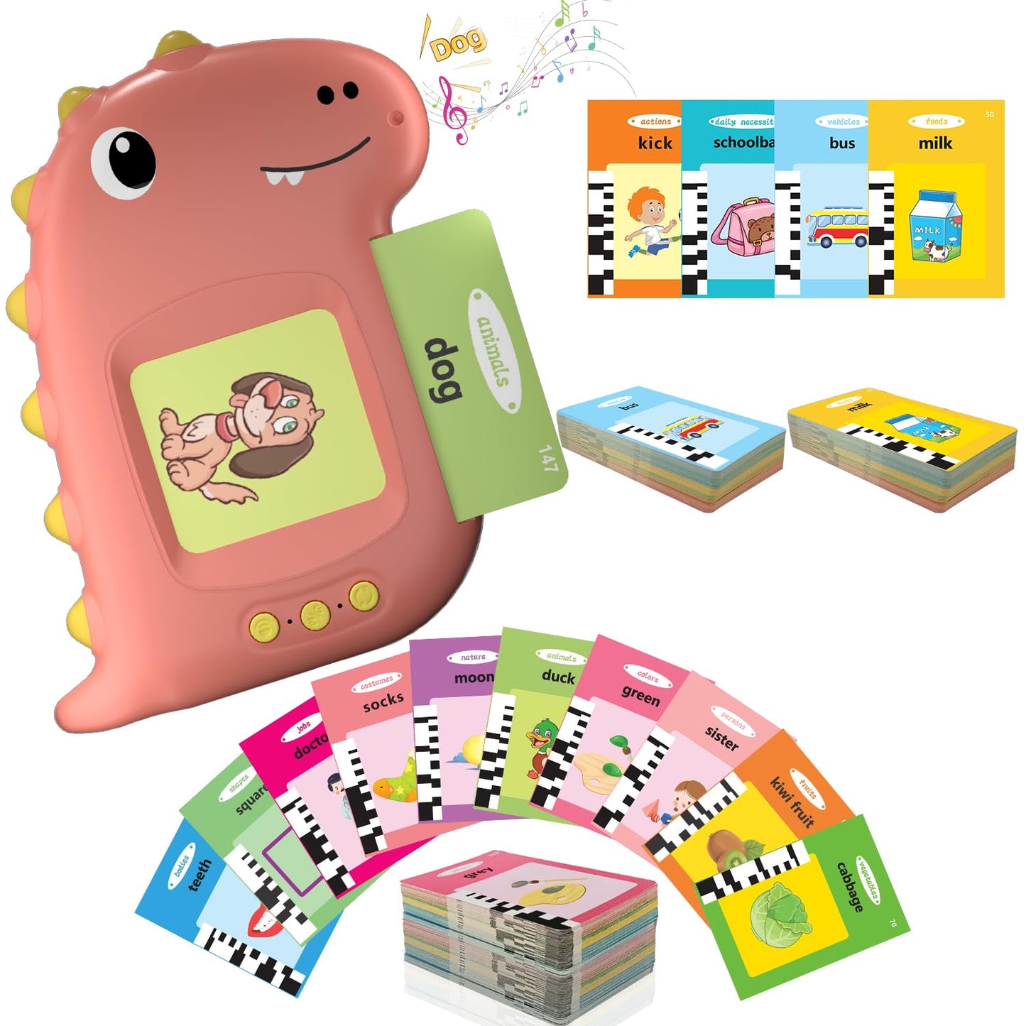 Toddler Toys Talking Flash Cards For Toddlers English Version 224 Sight Words Toys - Learning Educational Gifts For Age 1 2 3 4