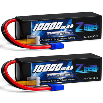 Zeee 6S Lipo Battery 10000mAh 22.2V 120C Soft Pack RC Battery EC5 Connector with Metal Plates for RC Car Truck Desert Racer RC T