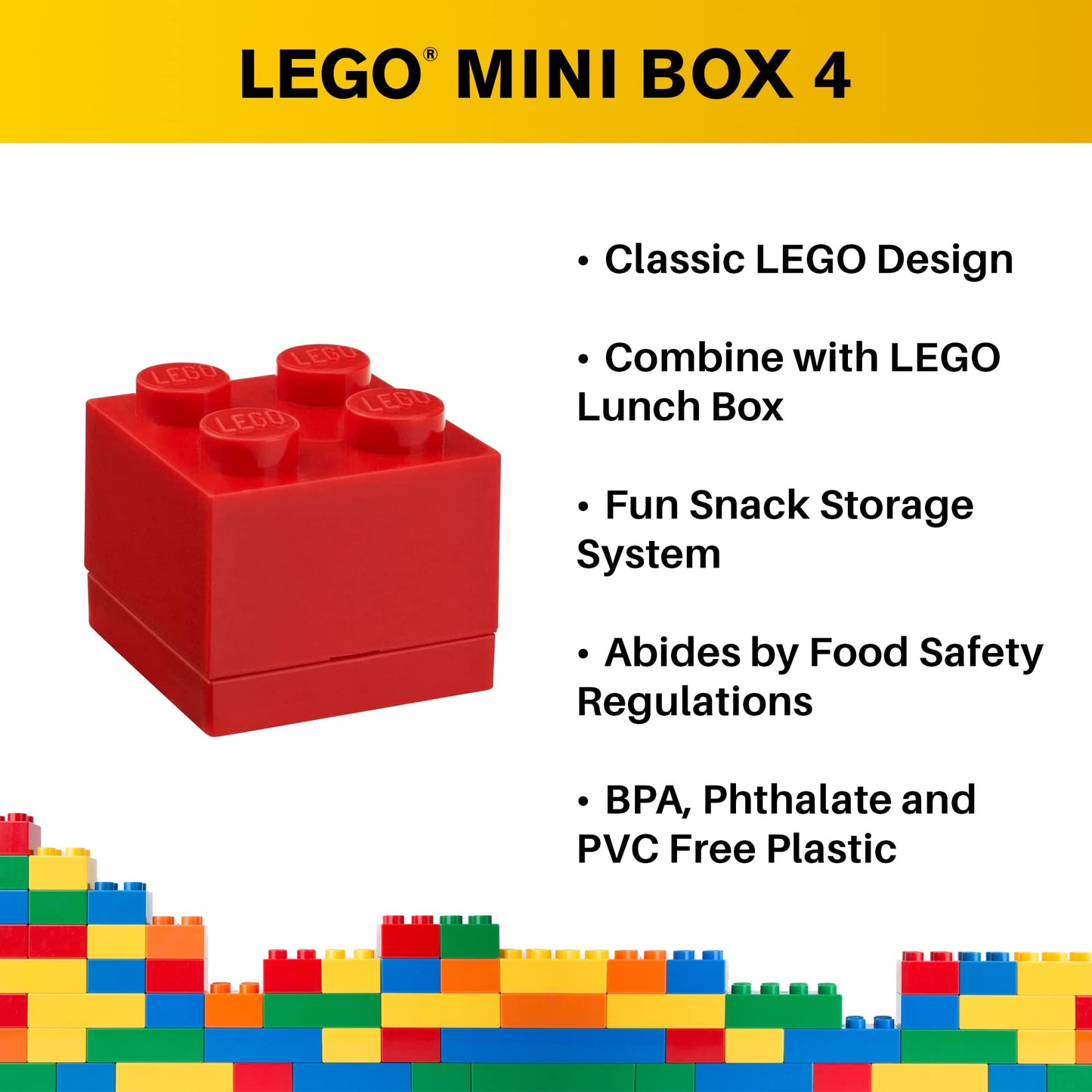 Room Copenhagen Lego Mini Box, Brick 4, Red