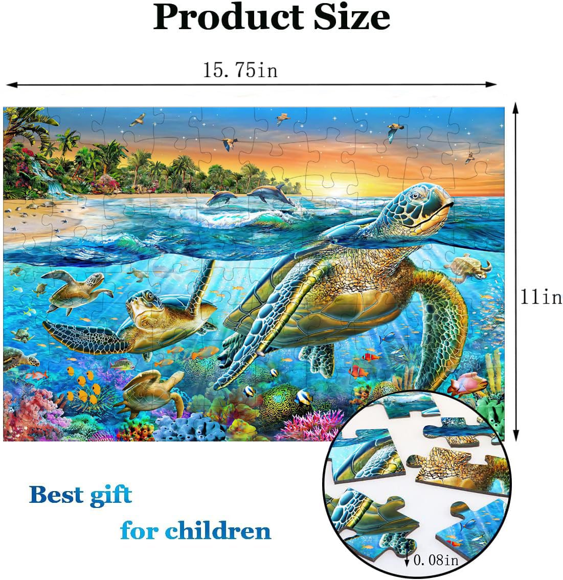 Puzzles For Kids Ages 4-6 8-10 Year Old - Underwater World,100 Piece Puzzle For Toddler Children Learning Educational Puzzles To