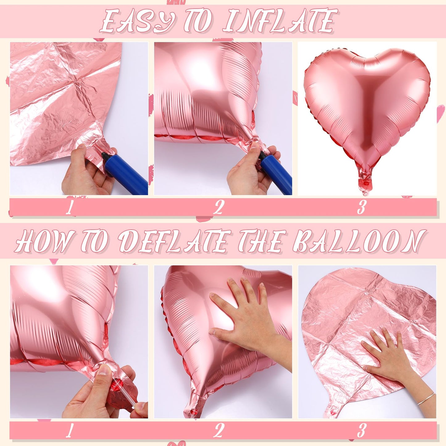 MiniInflat Galentines Day Decorations Set - 108 Pcs Latex & Confetti Balloon Arch, Pink Heart & Lipstick Balloons, Model SIR-MiniInflat-0094