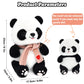9.8'' Panda Dolls With Love Heart Scarf, Soft Stuffed Plush Animal Toys Plushies Birthday Gifts For Her/Girlfriend Lover Mom Kids (Pink)
