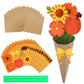 JULBEAR 25 Sets Fall Craft Kits, DIY Flower Bouquet Crafts with Kraft Paper Flower Cardstock Green Straws for Thanksgiving Craft