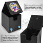 sabermaster 3D Deck Box for YGO MTG - Leather Storage for 110 Cards, 38.45 cu in, Dark Magician Girl Design