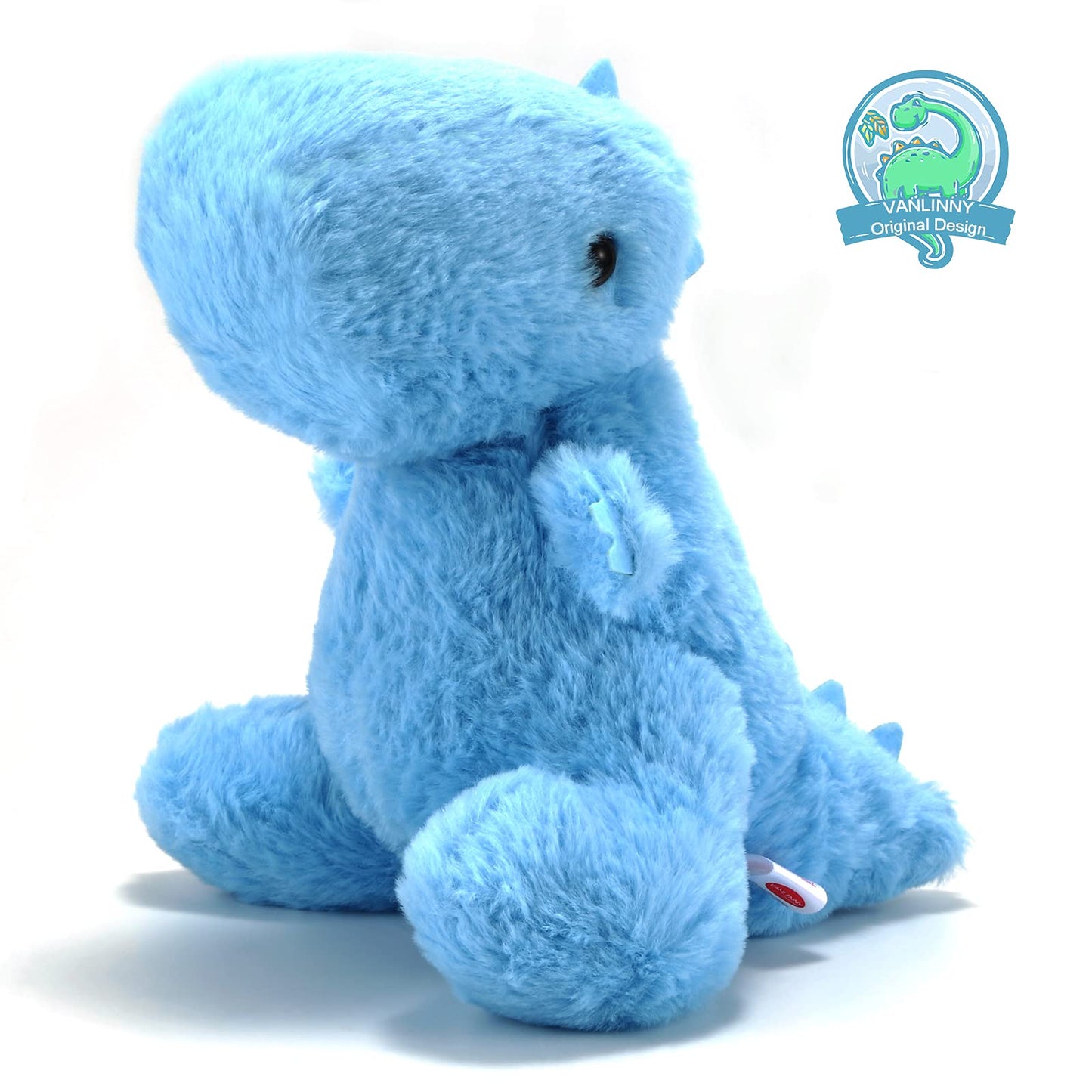 VANLINNY NEW Blue Dinosaur Plush Toy, 9" Soft Cotton Stuffed Animal, Trex for Kids, Perfect Baby Shower & Birthday Gift