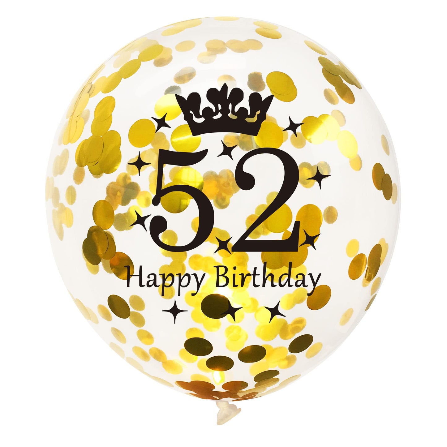 SHUNTAI 52nd Birthday Balloons, Black and Gold Latex Confetti, 12 inch, 15 Pieces, Rubber, SHUNTAI-52th Anniversary Party Supplies