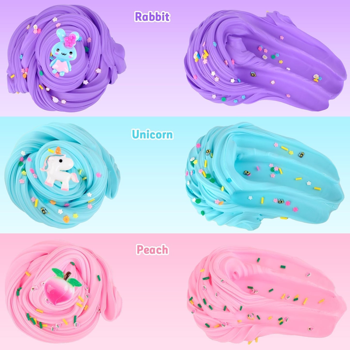 8Pcs Peachybaby Butter Slime Kit Party Favors For Kids, Christmas Slime Stress Relief Extrusion Toy For Girls Boys, Birthday Cla