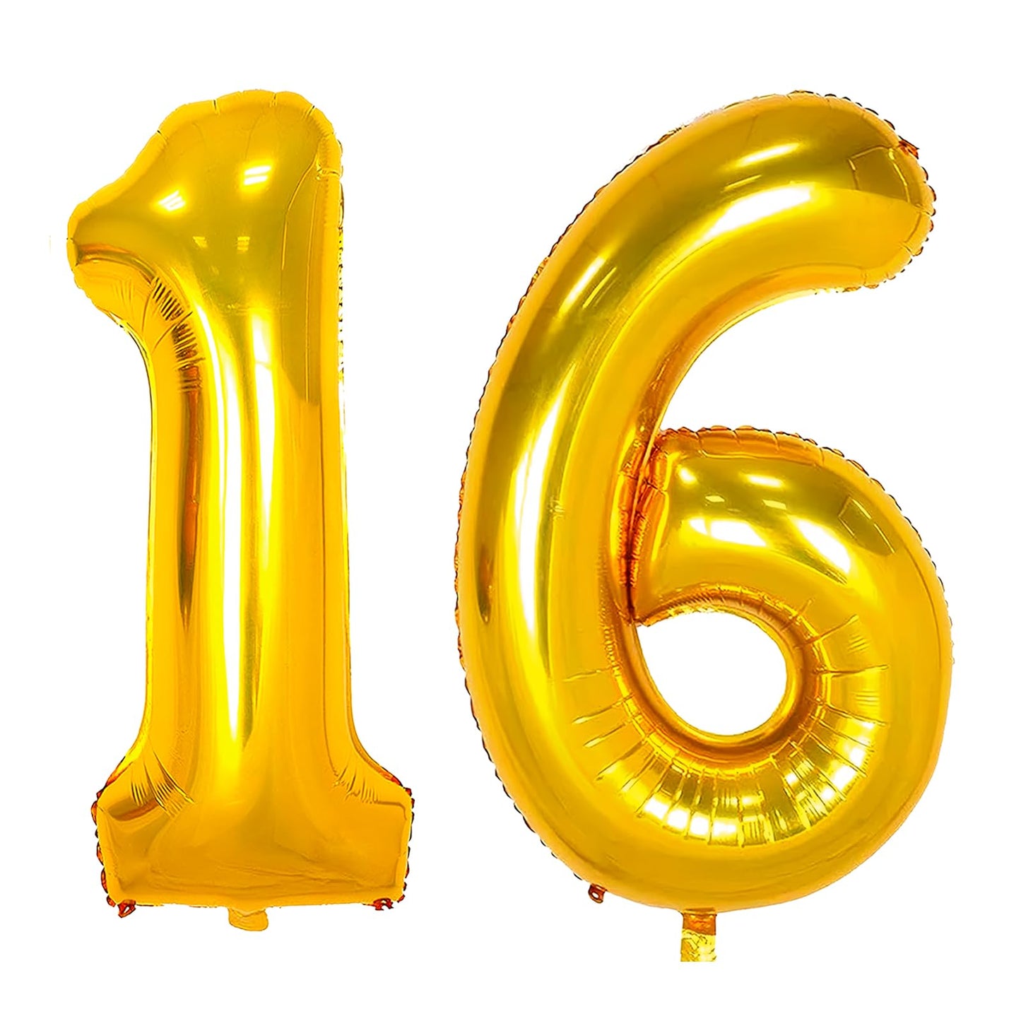 Large Gold 16 Balloon Number, 42 Inch 16Th Birthday Decorations, Foil Mylar Big Helium Numbers Balloons For Birthday Anniversary