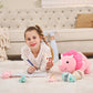 Karister Plush Dinosaur Stuffed Animals Set - Pink Mommy Dinosaur with 3 Baby Dinosaurs (Triceratops, Stegosaurus, Diplodocus)