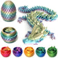 3D Printed Dragon Egg,Easter Egg,3D Printed Articulated Dragon With Dragon Inside,Crystal Dragon Fidget Toy Adults Fidget Toys Mystery Dragon Egg For Autism/Adhd (Rainbowcandy)