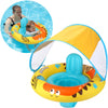 Swimbobo Inflatable Baby Swimming Float with Safe Seat and Canopy for Age 6-36 Months Toddler (Yellow Dinosaur)