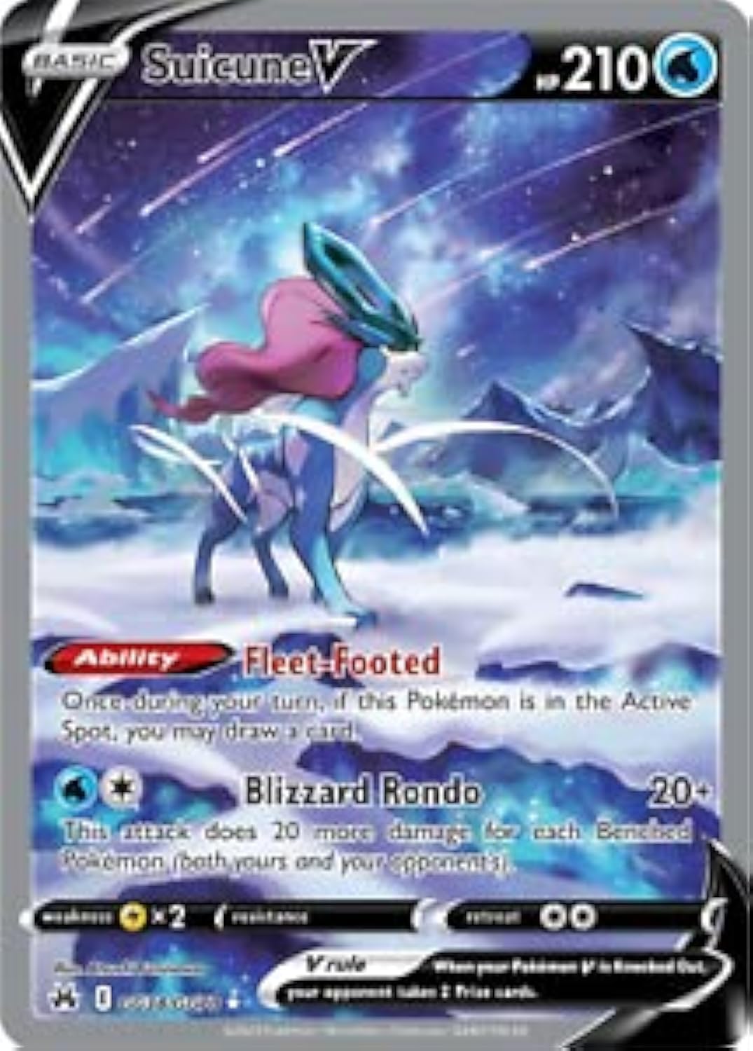 Pokemon Suicune V - Ultra Rare Alternate Art - Galarian Gallery - Crown Zenith - Blue