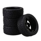 BQLZR 4PCS RC1: 10 Flat Sports Car with Mountain Pattern Tires and New 7-Spoke Black Wheels 20468
