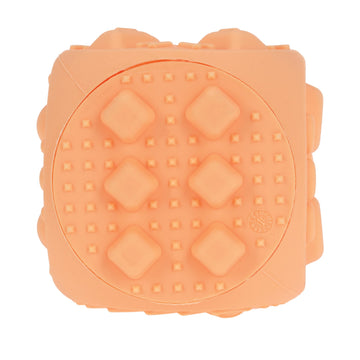 Nuby Silicone Block Poppers - (2-Pack) Interactive Baby Block Toy For Babies 10+ Months - Yellow And Orange