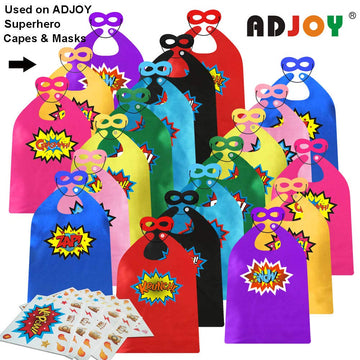 Adjoy Large Superhero Party Stickers - Superhero Sign Cutout Stickers - Superhero Party Supplies - 24 Sets