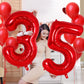 AIQINHU Red Foil Number 5 Balloon, 40 Inch Jumbo Mylar for 5th Birthday Party Decorations
