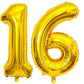 40 Inch Gold 16 Number Balloons Giant Jumbo Huge 16 Or 61 Foil Mylar Helium Number Digital Balloons Gold Birthday Mylar Digital