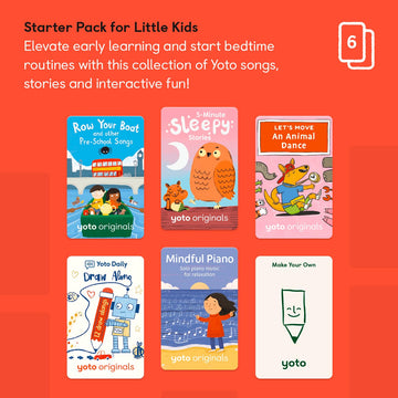 Yoto Starter Pack For Little Kids - 6 Kids Audio Cards For Use With Player & Mini All-In-1 Audio Device, Educational Screen-Free