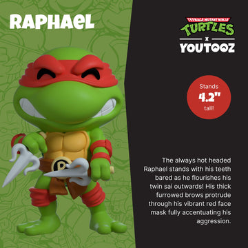 Youtooz Raphael 4.2'' Inch Vinyl Figure, Collectible Raphael Teenage Mutant Ninja Turtles Figure Teenage Mutant Ninja Turtles Co