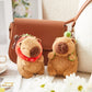Simgoing 2 Pcs Capybara Plush Keychain Small Capybara Stuffed Animals Toy Pendant For Graduation Gifts Exchange Birthday Party Favor Decor Supplies(Turtle Bag, Strawberry Hood)