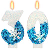 Snow Themed Birthday Candles, Birthday Candle for Party Supplies, Winter Birthday Party Supplies, 2.76 inch Number 30 Candle Cak