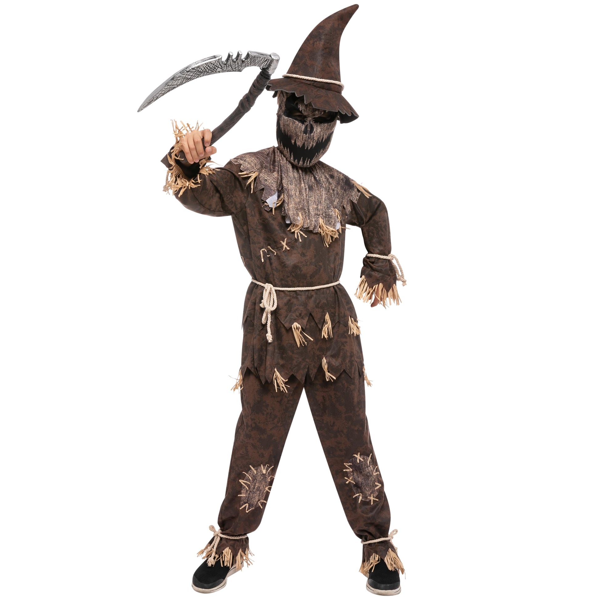 Spooktacular Creations Halloween Boys Wicked Scarecrow Costume, Kids Scary Scarecrow Dress-Up For Role-Playing-L(10-12Yr)