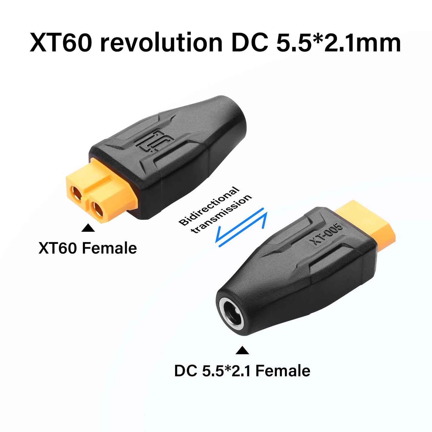 SinLoon 2 Pack XT60 to DC5521 Adapter XT60 to DC 5.5mm X 2.1mm Wireless for TS100 Soldering Iron, FPV Monitor Power,Drone (XT60
