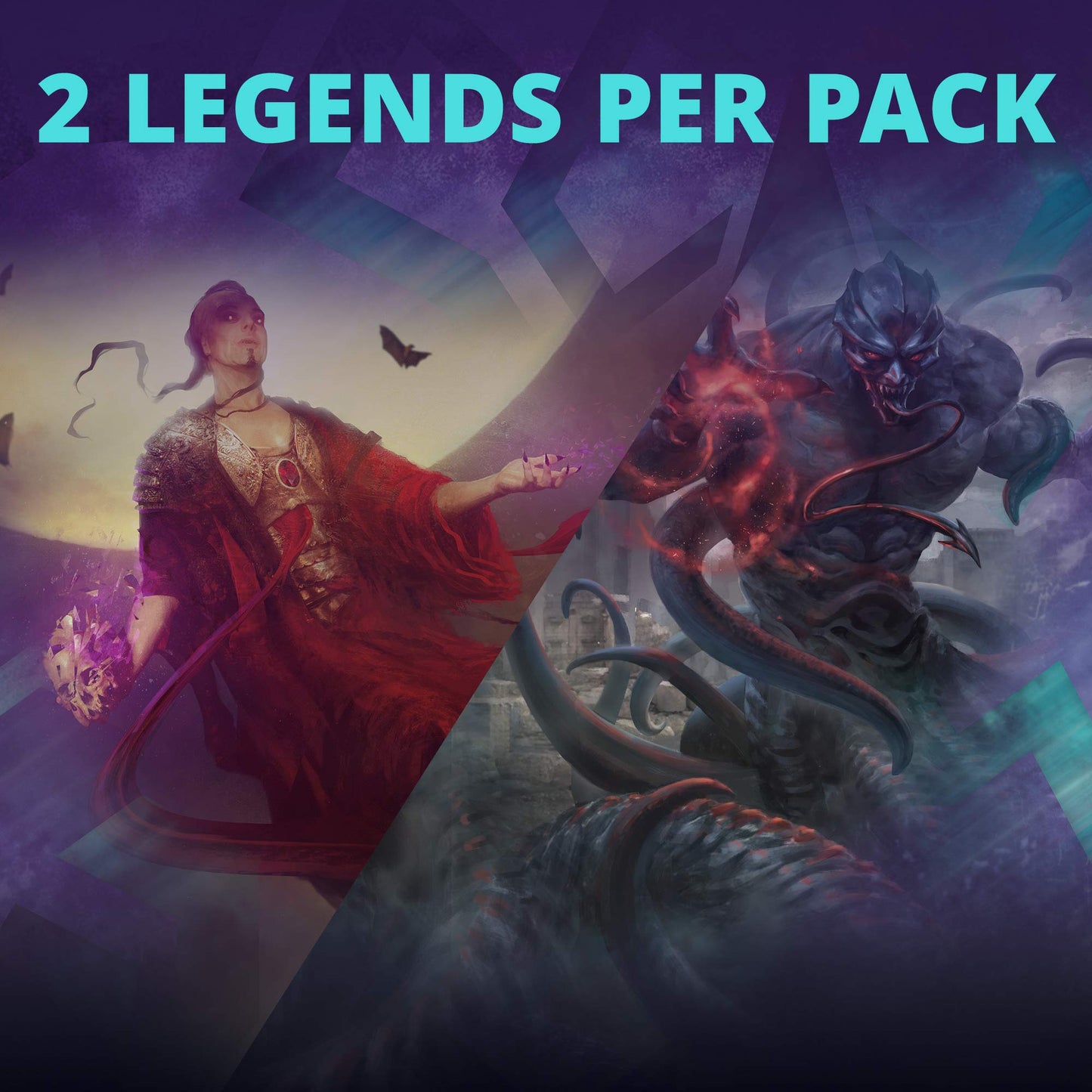 Magic: The Gathering Commander Legends Draft Booster Box - 24 Packs, 480 Cards, 2 Legends/Pack, Factory Sealed, Blue, Model C63230000