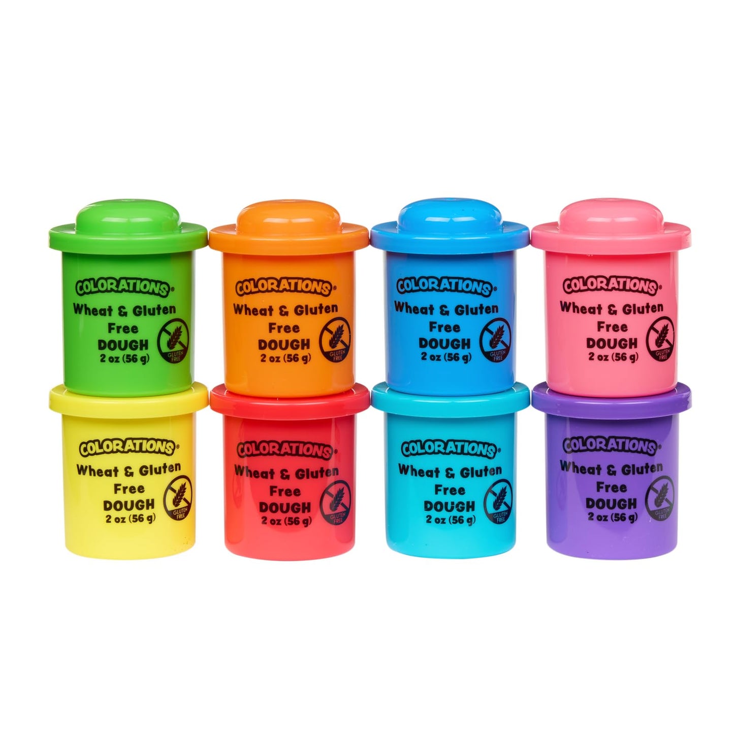 Colorations Wheat & Gluten Free Classic Dough - 8 Colors (2Oz Each) | Non-Toxic, Play Dough, Bulk Set, Sensory Kit, Party Favors, Classroom Pack