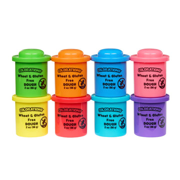 Colorations Wheat & Gluten Free Classic Dough - 8 Colors (2Oz Each) | Non-Toxic, Play Dough, Bulk Set, Sensory Kit, Party Favors, Classroom Pack