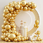 Nisocy Gold Metallic Chrome Latex Balloon Arch Garland Kit, 102Pcs 18In 12In 10In 5In For Festival Picnic, Engagement, Wedding,