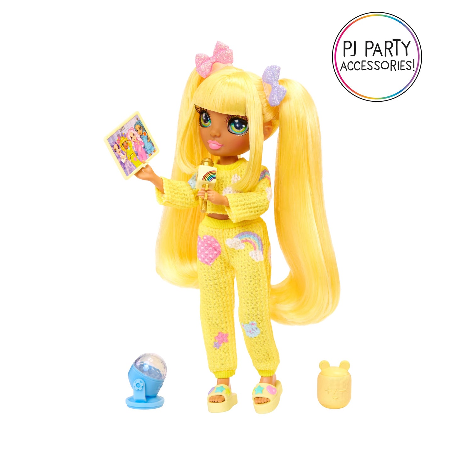 Rainbow High Jr High Pj Party - Sunny, Yellow 9' Posable Blonde Fashion Doll With Soft Onesie, Slippers, Fun Play Accessories, Great Toy Gift For Girls Kids Ages 4-12 Years