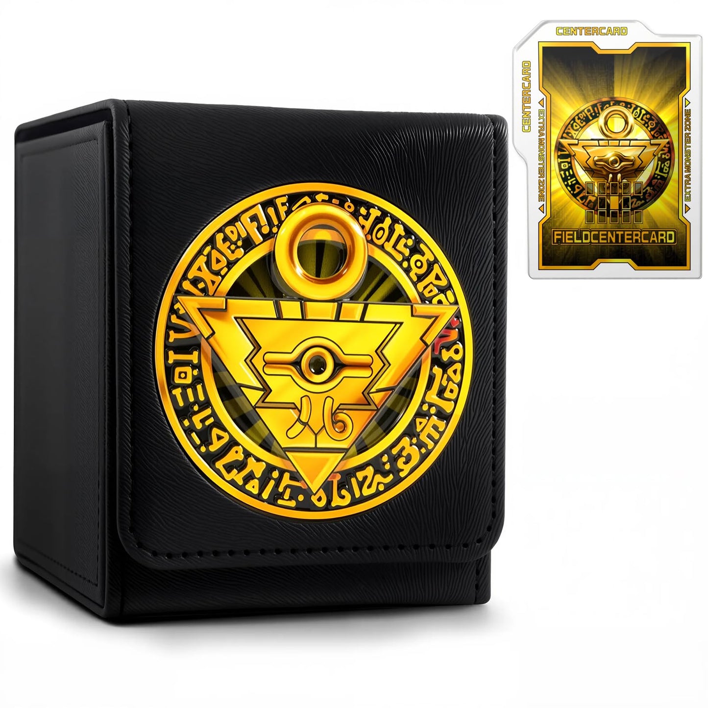 Card Deck Box For Ygo Mtg 3D Sculpted Relief Deck Box 110 Card Storage Box Trading Games Leather Storage With Divider (Millenniu