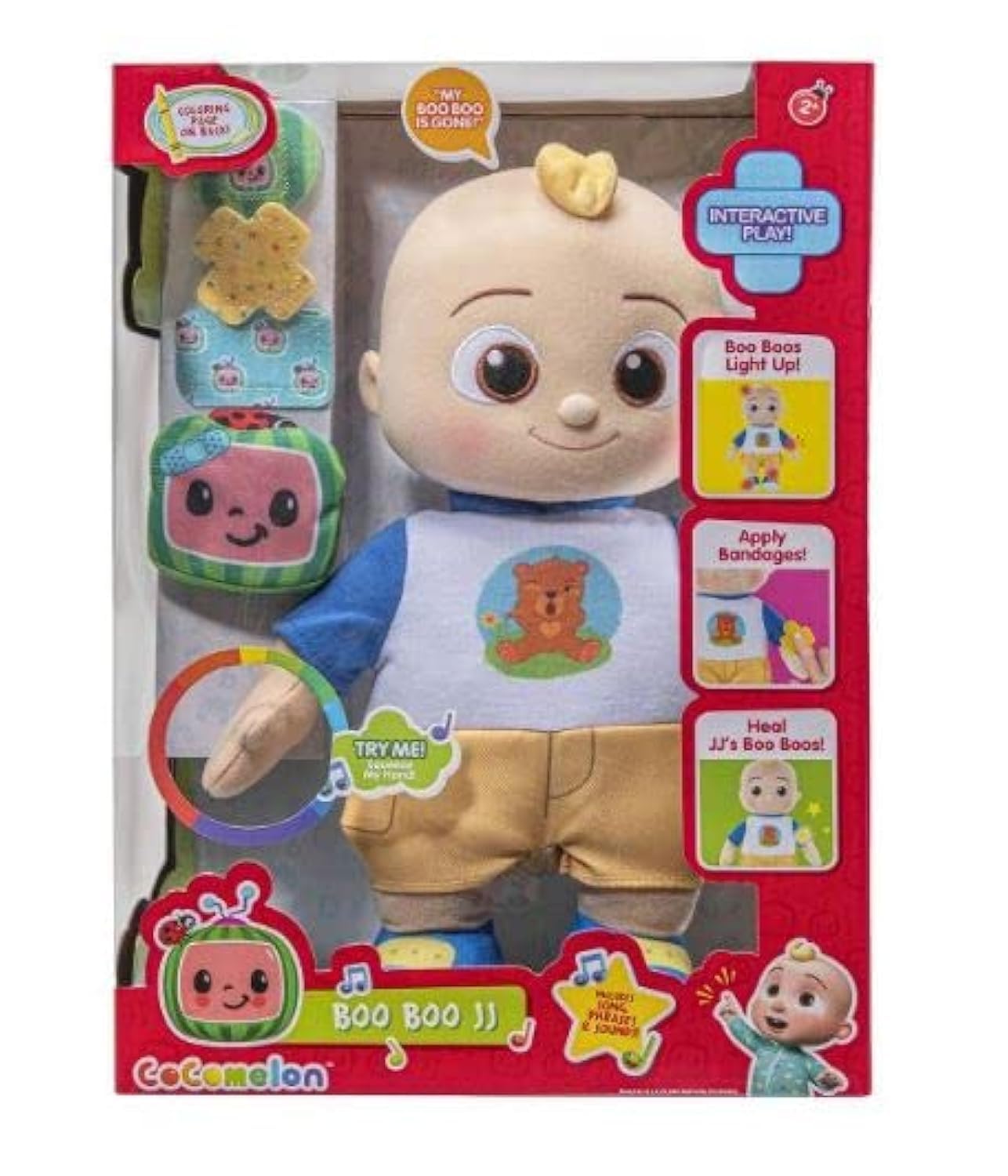 Cocomelon Official Musical Doll Collection, Soft Plush Body, Jj + Cody Sing Along Friends (Boo Boo Jj Deluxe Plush)