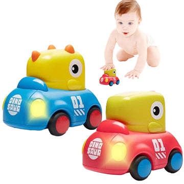 Kidology Dinosaur Car For Toddlers Dinosaur Inertia 12 Months & Above Old Babies With 8 In Built Music Push & Go Friction Car Ba