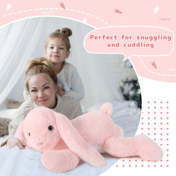 Beniny Big Pink Bunny Stuffed Animal 24'' - Large Easter Stuffed Bunny Rabbit Plush Toy Gifts For Girls Baby - Plushy Mommy Bunn