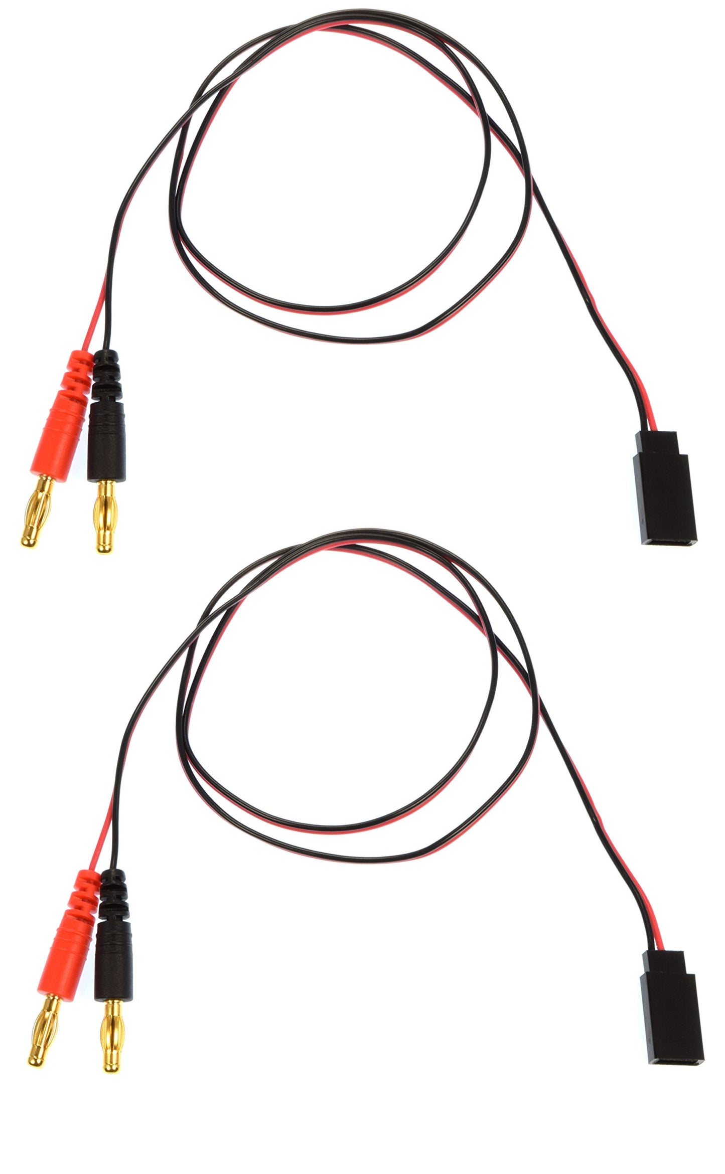 Apex RC Products Futaba Style Receiver Plug -> 4mm Banana Plug Charge Lead - 2 Pack #1420
