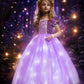 UPORPOR Light Up Purple Princess Dress Costumes for Girls Kids Toddler Halloween Christmas Birthday Party Dress Up Clothes Outfit 150