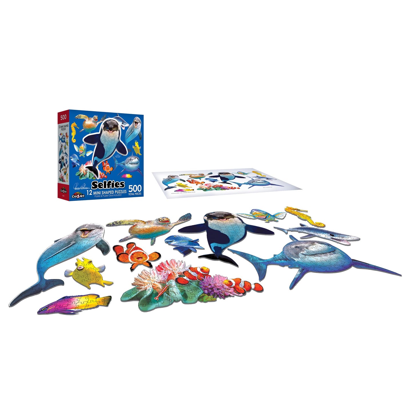 Roseart - Mini-Shaped - Ocean Selfies - 500 Piece Jigsaw Puzzle For Adults