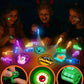 36 Pack Halloween Party Favors for Kids - LED Finger Lights & Glow in The Dark Tattoos Set, Non-Candy Treats, Trick or Treat Gif
