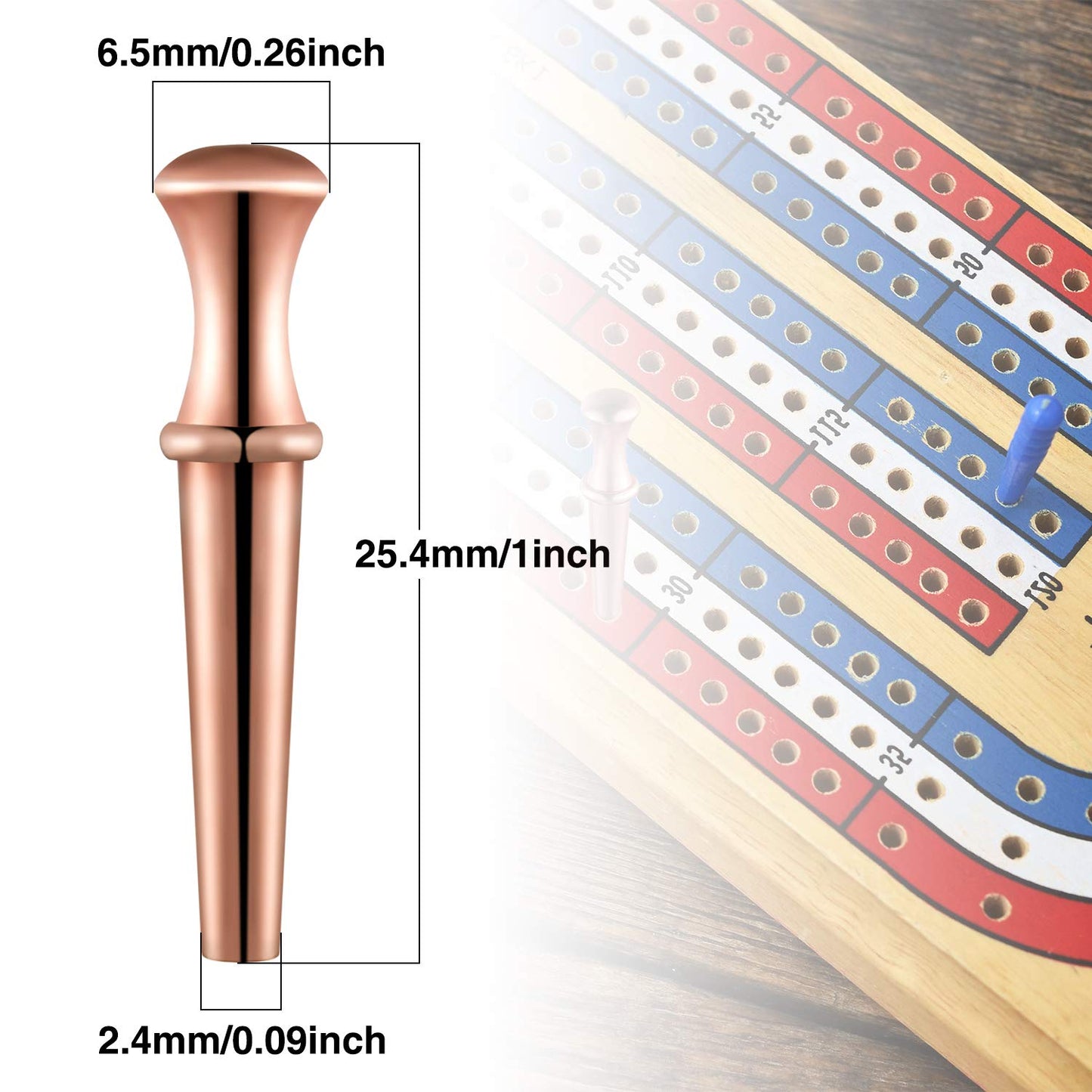Gejoy Metal Cribbage Board Pegs Set of 20, 1/8 inch Holes, Silver with Drawstring Pouch, Replacement Accessories for Traditional Boards