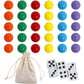 Comsrev Large Size18Mm 30 Wahoo Board Game Replacement Marbles 5 Each Of 6 Colors 6 Dice And A Play Bag For Aggravation Wahoo Bo