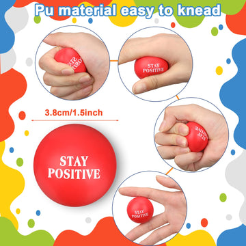 Motivational Stress Balls Colorful Small Foam Balls Anxiety Relief Toys Relieve Inspire Hand Exercise Toys Funny Stress Relief Gifts For Adults Teams Motivating Encouraging(80 Pcs,Positive)