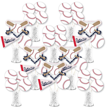Big Dot Of Happiness Batter Up - Baseball - Baby Shower Or Birthday Party Centerpiece Sticks - Showstopper Table Toppers - 35 Pieces