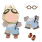 17cm Doll Clothes Set and Accessories  2025 Designed Clothes Set for 15cm/17cm Doll with Brown Glasses & Overalls & Brown Shoes