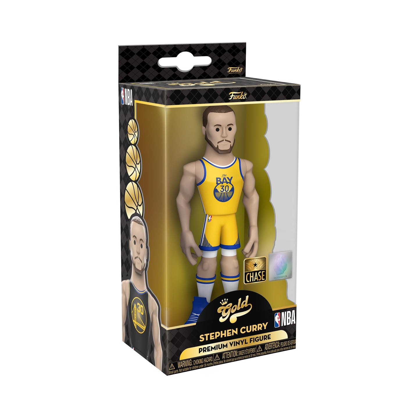 Funko Pop! Gold NBA Steph Curry (City) 5" Vinyl Figure - Multicolor, Model 59382, Chase Variant
